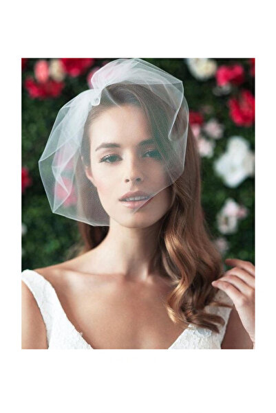 BBA TULLE STORE SADE DÜZ BEYAZ GELİN KEP,NİKAH ŞAPKASI GELİN PUANLI DUVAK GEL...