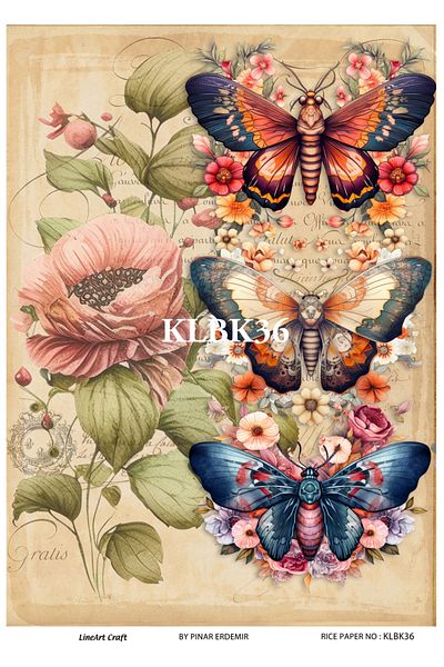 LİNEART LineArt Brass Decopage Paper LA-KLBK36