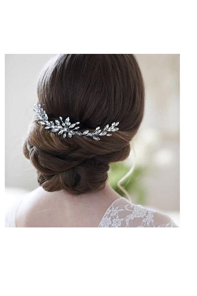 BBA TULLE STORE تاج الزفاف، تاج الحنة، تاج الخطوبة، إكسسوار شعر العروس، تاج حجري مرآة مع مشط