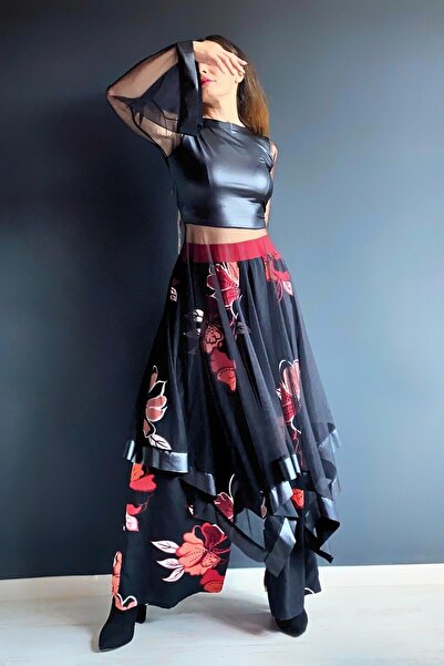 Quincey ΑΣΥΜΜΕΤΡΙΚΟ ΤΟΥΝΙΚ MAXI ΜΕ ΔΕΡΜΑΤΙΝΗ ΡΟΒΑ ΚΑΙ ΓΡΑΒΑΤΑ