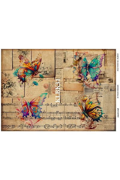 LİNEART LineArt Brass Decopage Paper LA-KLBK31