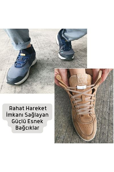 Palwin White Kids and Elderly Sports Lace-Up Magnetic Elastic Takbırak - Elastic Shoelaces for Boots