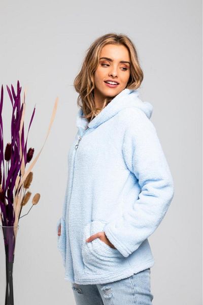 MODA VUSLAT Cardigan de damă din lână albastru bebeluș