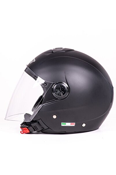 Sway Sw 715 Yarım Kask - Mat Siyah Motosiklet Bisiklet Scooter Kaskı