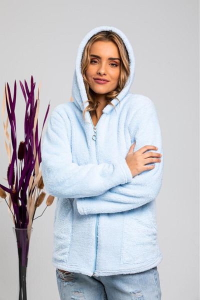MODA VUSLAT Cardigan de damă din lână albastru bebeluș