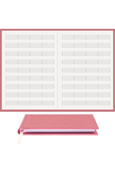 BİDEFTER Music Notebook (KEY-FREE CUT STRIPED) 100% Handmade, Hand Stitched V...