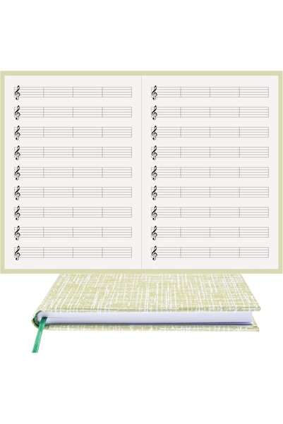 BİDEFTER كتاب موسيقى (مفتاح يسار بخطوط مقطوعة) 100% صناعة يدوية وخياطة يدوية ...