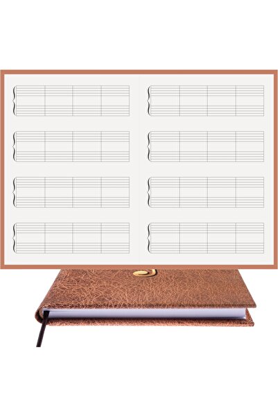 BİDEFTER مفكرة بيانو (بدون مفاتيح) 100% صناعة يدوية، خياطة يدوية (خيوط) غلاف ...