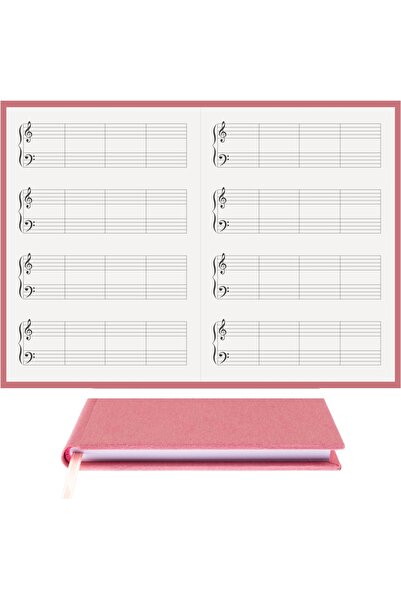 BİDEFTER مفكرة بيانو (مفتاح فاي يسار، خط قطع) 100% صناعة يدوية، خياطة يدوية، ...