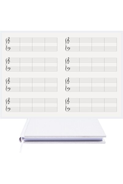 BİDEFTER مفكرة بيانو (مفتاح فاي يسار، خط قطع) 100% صناعة يدوية، خياطة يدوية، ...