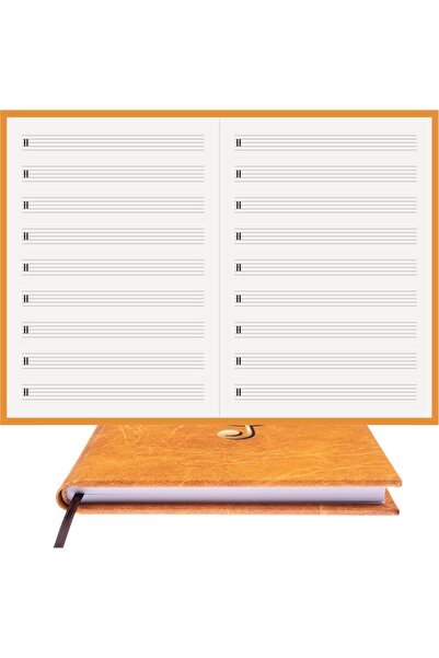 BİDEFTER كتاب موسيقى (مفتاح محايد) 100% صناعة يدوية، خياطة يدوية (خيوط) غلاف ...