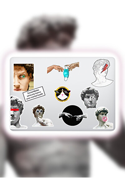 Katze Stickers Statue Of David Rönesans Art Sanat Temalı Bilgisayar Laptop De...