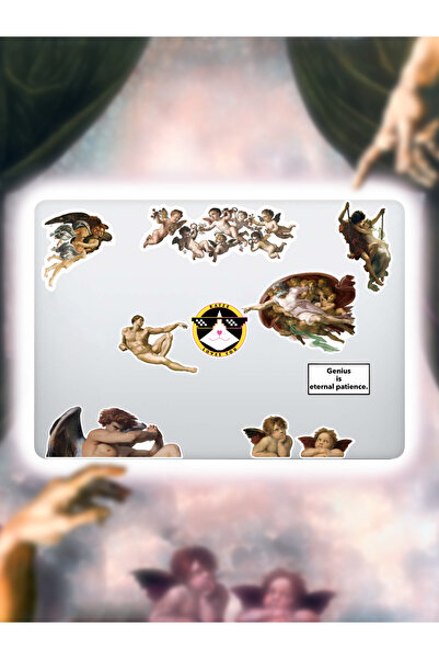 Katze Stickers Rönesans Art Sanat Temalı Bilgisayar Laptop Defter Tablet Vali...