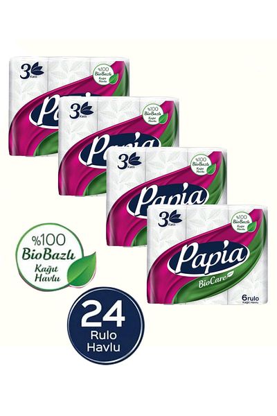 Papia Biocare 3 Layer Paper Towels 24 Rolls