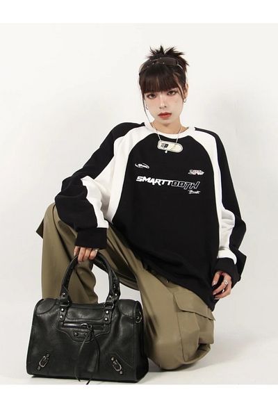 Köstebek Black Stripe Detailed Smarttooth College Long Sleeve