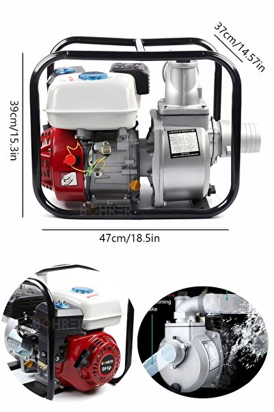 BÖHRER 6.5 Hp Benzinli 50A 2'', Havuz Bahçe Sulama Su Aktarma , Nehir Dere Su...