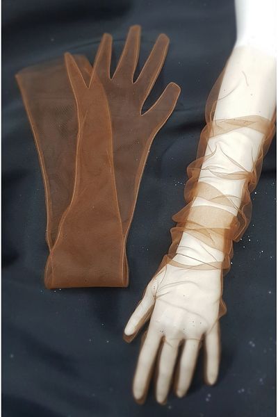 es moda shop Bella evening dress bridal gloves long copper
