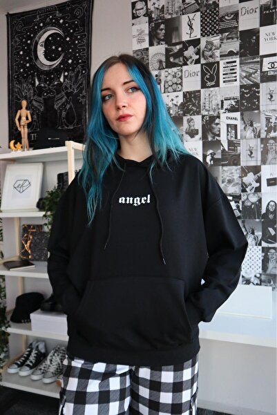 Gofeel ANGEL سويت شيرت أسود اللون 3 خيوط هوديي GOFEEL