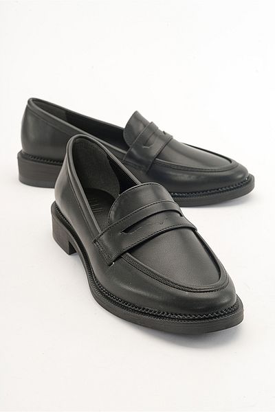 LuviShoes Dámský mokasín TOWN Black Skin