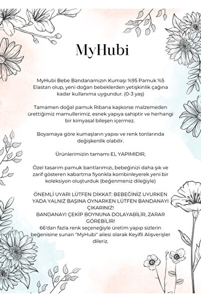 MyHubi El Yapımı Kız Bebek GRAND Bandana