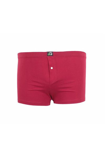 MocGrande Men's Large Size Buttoned Long Leg Boxers 11907 Claret Red