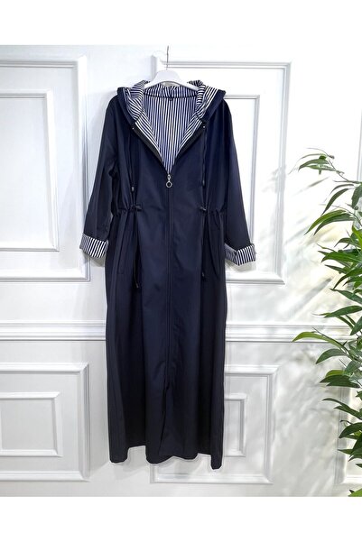 Aşkı Endam Ачелія, смугастий тренч повної довжини - синій