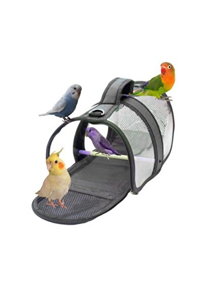 AlaPet Tünekli, Fileli Muhabbet Kuşu Ve Yavru Evcil Hayvan Taşıma Çantası (ŞEFFAF) (33CMX23CMX22CM)
