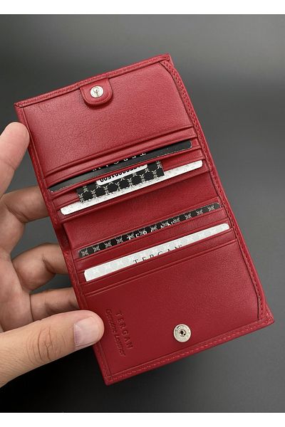 Tergan Red Rustic Genuine Leather Men's Wallet