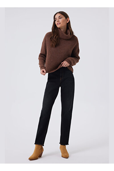 Lee Cooper Normal Waist Wide Leg Mom Fit Gray Women Denim Pants 241 Lcf 12101...