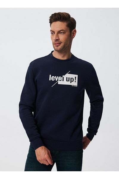 Lee Cooper Men's Black Sweatshirt - O Neck, 241 Lcm Model, Kai