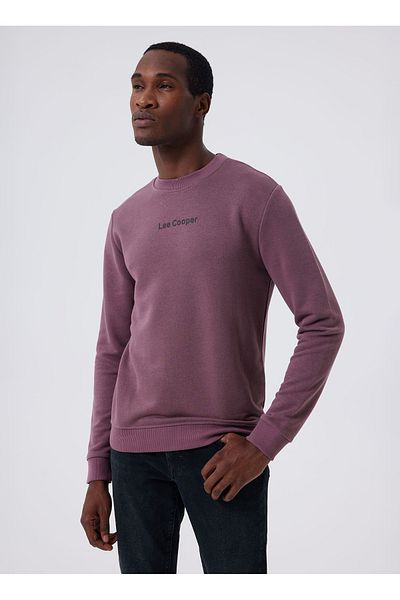 Lee Cooper Men's Sweatshirt - Crew Neck, Dried Rose, 241 LCM 241018 DORRE Dried Rose