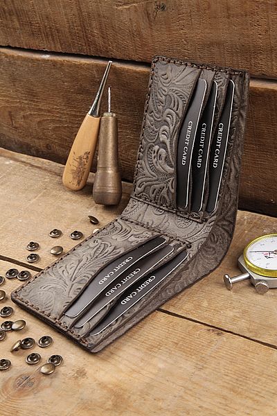 New Coast Leather 1900's Γνήσιο Δερμάτινο Χειροποίητο Ανδρικό Πορτοφόλι Καπνιστό