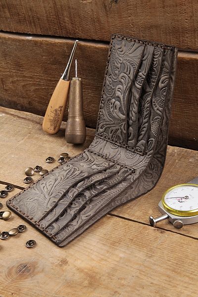 New Coast Leather 1900's Γνήσιο Δερμάτινο Χειροποίητο Ανδρικό Πορτοφόλι Καπνιστό