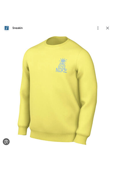 Nike Sportswear Erkek Sarı Sweatshirt DQ4072-765