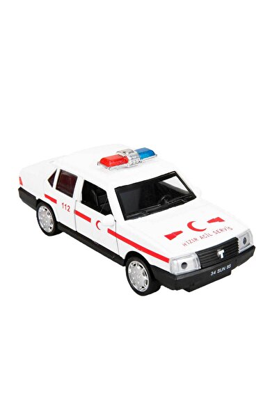 Sunman Tofaş Doğan Şahin Sesli ve Işıklı Metal Çek Bırak Oyuncak Araba - Ambulans