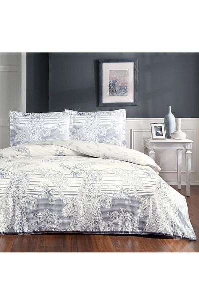 Taç Комплект завивки Paisley Indigo Double от памучен сатен
