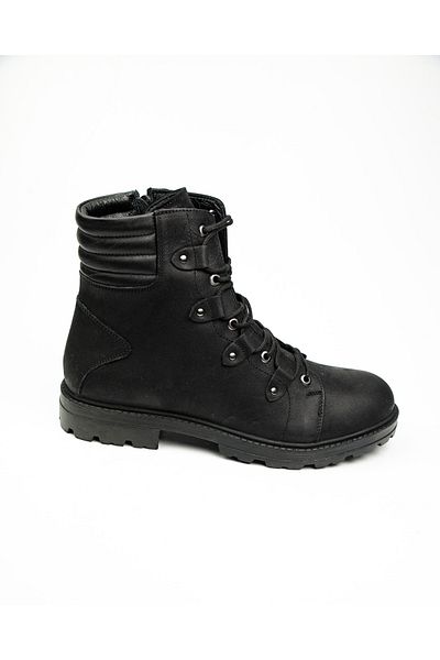 Voyager 6417 Μαύρες δερμάτινες ανδρικές μπότες Nubuck
