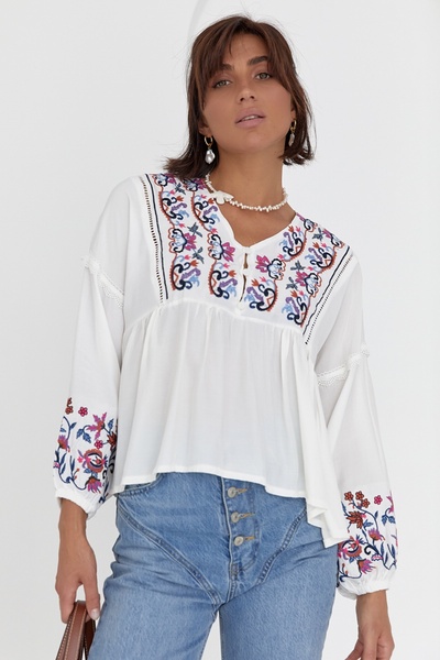 FEMELLE Women's New Season Embroidered Cotton Blouse