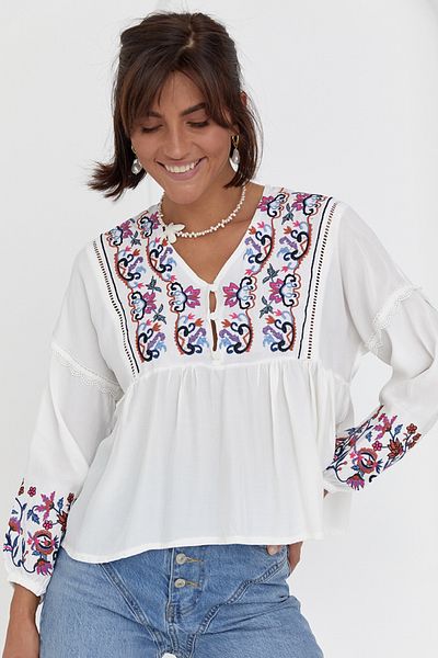 FEMELLE Women's New Season Embroidered Cotton Blouse