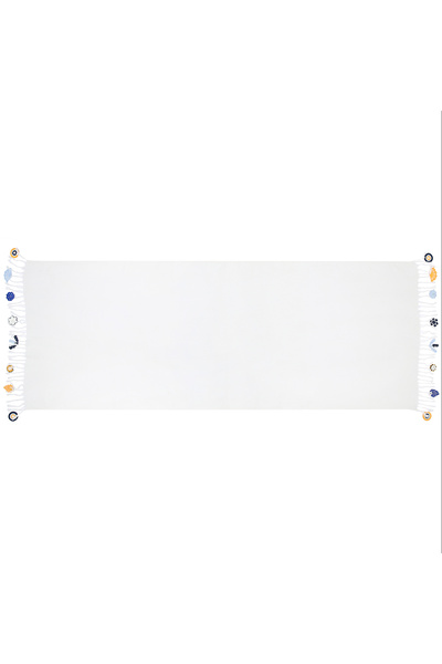 Soma Kadın Atölyesi Soma Women's Anatolian Embroidered Shawl Handmade Crochet Embroidered 195×60 Cm Ecru Women's Natural Bamboo Soft