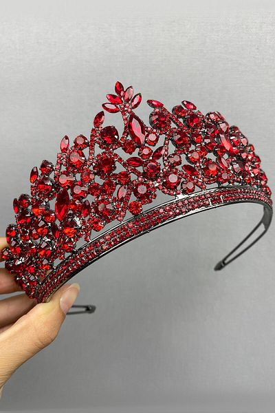Hobigram Coroana de mireasa Henna model Red Pegasi pentru cele mai frumoase mirese – Coroana, piatra de cristal, model elegant, coroana de mireasa