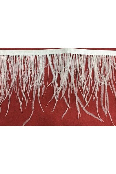 Hobigram Decorative Stripe White Ostrich Feather – Special Design, Accessory, Quality Production, Eye-Catching Style – Dek
