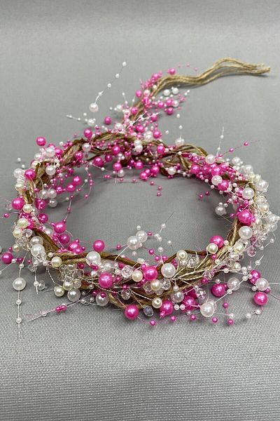 Hobigram Coroana de mireasa cu perle crem si paie cu cristale pentru cele mai frumoase mirese – Coroana, model elegant cu pietre de cristal – Ta