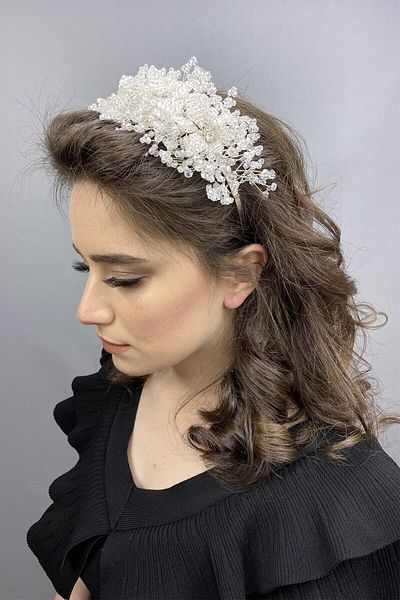 Hobigram Coroana de mireasa si Henna cu piatra de cristal alb Bellatrix pentru cele mai frumoase mirese - Coroana, cu piatra de cristal, model elegant