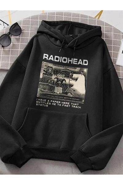 Planet Butik سويت شيرت بقلنسوة من القماش السميك للجنسين من Radiohead DNA Breeding