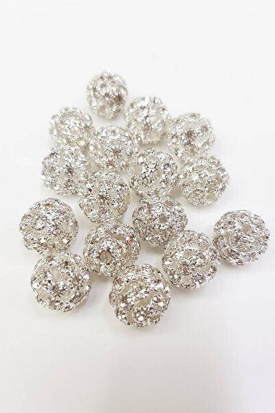 Hobigram Beads Assortment Silver Stone Ball 10 mm Price Is for 1 Piece – Beads, Stylish Design, Women's Accessory – Bo