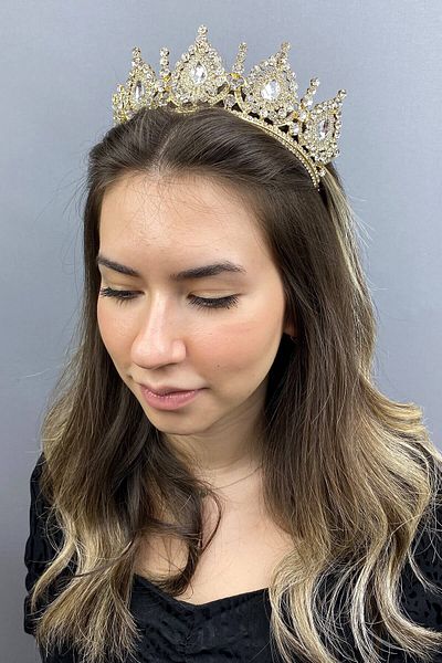 Hobigram Model Ahu Coroana de mireasa din aur pentru cele mai frumoase mirese – Coroana, Piatra de cristal, Model elegant, Coroana de mireasa – Coroana – Coroana