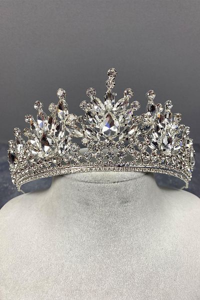 Hobigram Pera Bright Stone Tiara de mireasa pentru cele mai frumoase mirese – Coroana, Crystal Stone, Model elegant, Tiara de mireasa – Coroana –