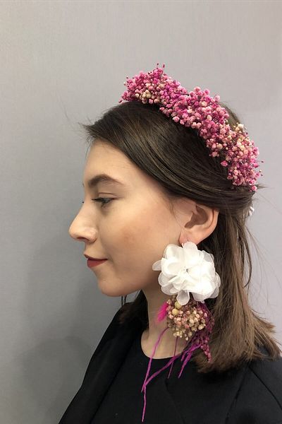 Hobigram Set coroană și cercei cu pulbere pentru cele mai frumoase mirese – Coroană, piatră de cristal, model elegant, coroană de mireasă – Ta