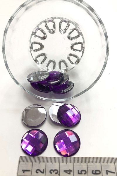 Hobigram Beads Assortment Purple Round Plastic Stitching Stone 10 Pieces – Beads, Stylish Design, Women's Accessory – Bo